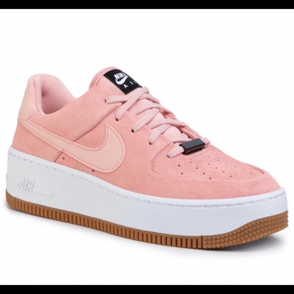Pink sage coral Nike Air Force ones
